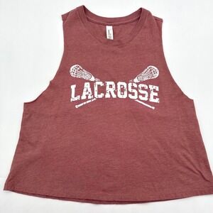 Bella Canvas Lacrosse Graphic‎ Cropped Tank Top Crop Sport Shirt Women's M